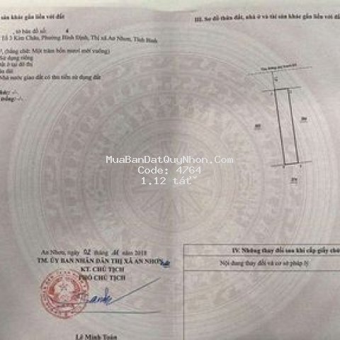Bán đất kdc kim châu p. bình định full thổ cư