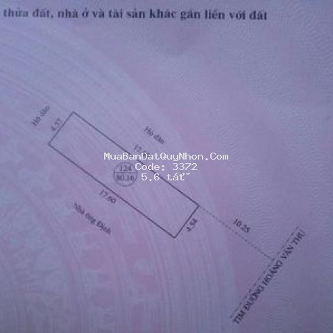 Bán đất mặt tiền hoàng văn thụ 80mv hướng đn