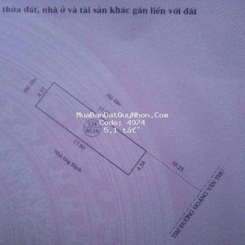 Bán đất mt hoàng văn thụ 80mv chỉ 5,1 tỷ