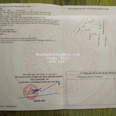 Bán đất nằm đường tránh thị trấn phù mỹ