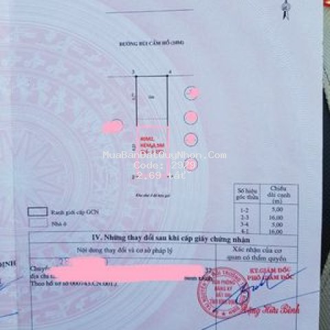 Bán đất thoại ngọc hầu quy nhơn, lô góc 63m2 n5