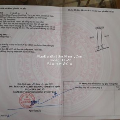 Bán lô đất 2 mặt tiền tổ 2 kim châu- p. bình định