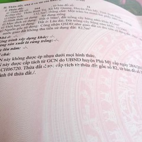 Bán lô đất gần cầu bình trị xã mỹ quang
