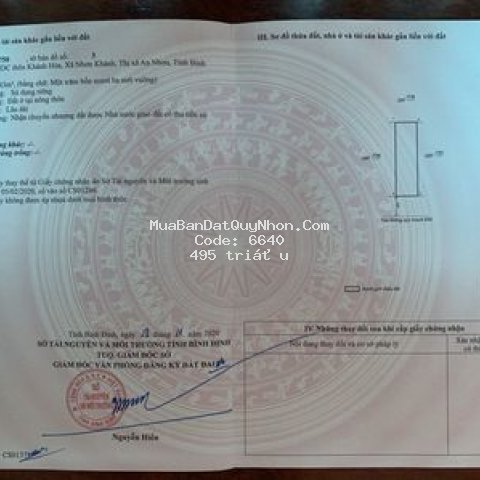 Bán lô đất khánh hòa – nhơn khánh- tx an nhơn- rẻ