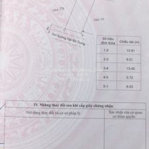 Bán lô đất nằm trung tâm thị trấn phù mỹ