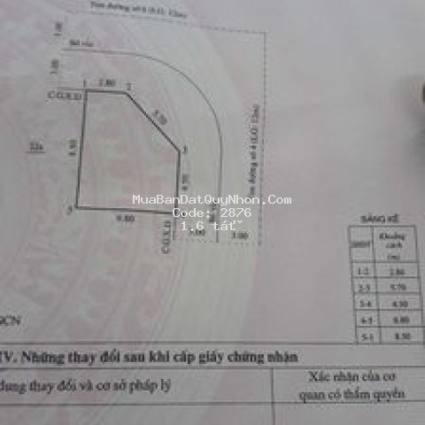 Bán lô đất ôm kua dg số 4 và 6 chợ dinh