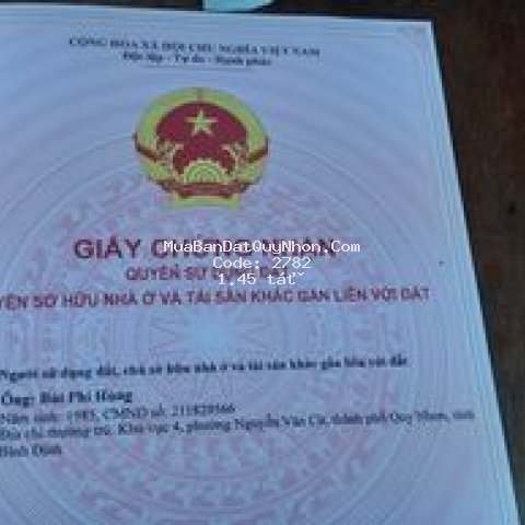 Bán lô đất phường nhơn bình