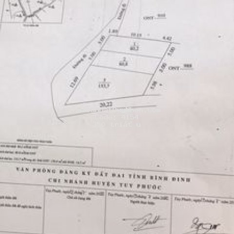 Bán lô đất thổ cư sau chợ phước sơn, tuy phước,