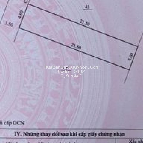 Bán lỗ đất trung tâm tp qn, 100m2, 2ty9, đường ôtô