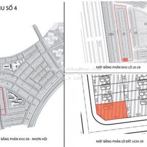 Bán lô góc lk 24-39 phân khu 4 khu nhơn hội new