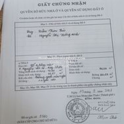 Bán nhà mặt tiền cách biển 300m, số nhà 73