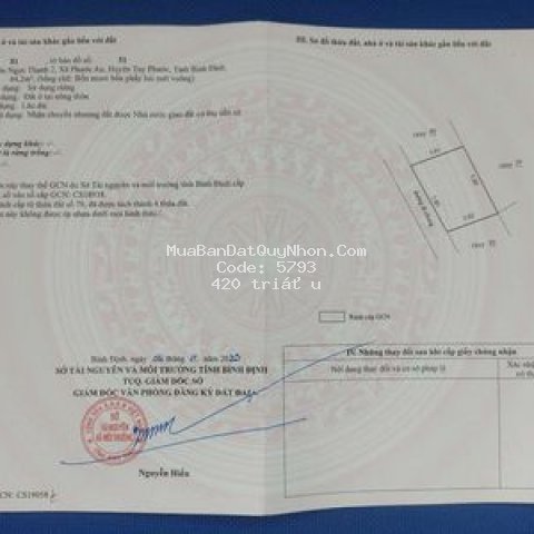 Bán nhanh lô đất kcn phước an kế tt diêu trì