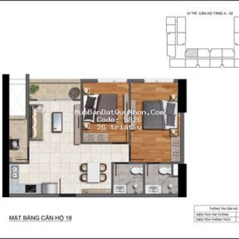 Cần bán căn hộ cao cấp view biển quy nhơn 72m2