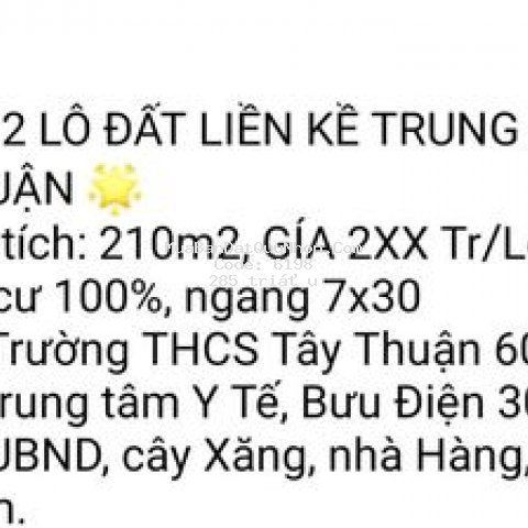 Cần bán đất tây thuận