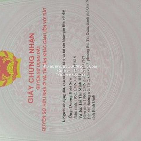 Cần bán lô đất hẻm 5m đường âu cơ phú tài