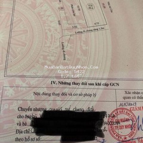 Cần bán lô đất hẻm nguyễn thái học