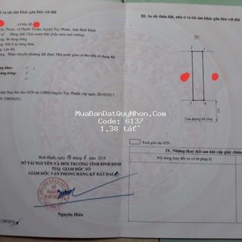 Cần bán lô đất mặt tiền phước thuận vị trí thuận