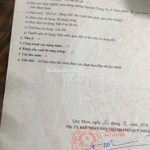 Cần bán lô đất nội bộ nguyễn trọng trì - nhơn bình