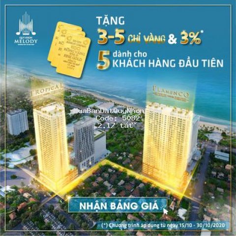 Căn hộ ngay biển quy nhơn 72m2- chiết khấu 23%