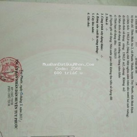 Cần tiền bán lô đất vườn tại thôn bình an 2,