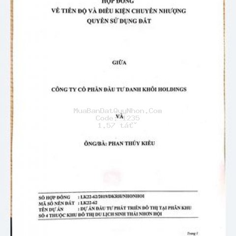 Cần tiền trả nợ ngân hàng - sang lỗ lô nhơn hội