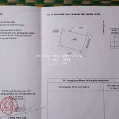 Chính chủ bán đất cát hanh , phù cát, bình định