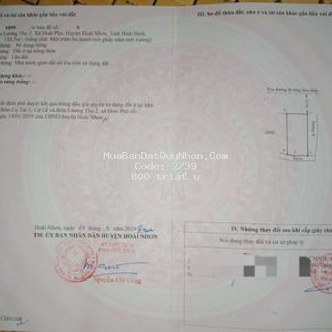đất chính chủ cần bán - hoài nhơn