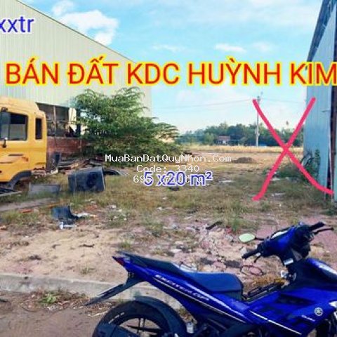 đất có sổ kdc huỳnh kim, an nhơn 100 m² (5x20)