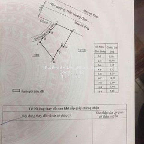 đất huyện hoài ân 180m²