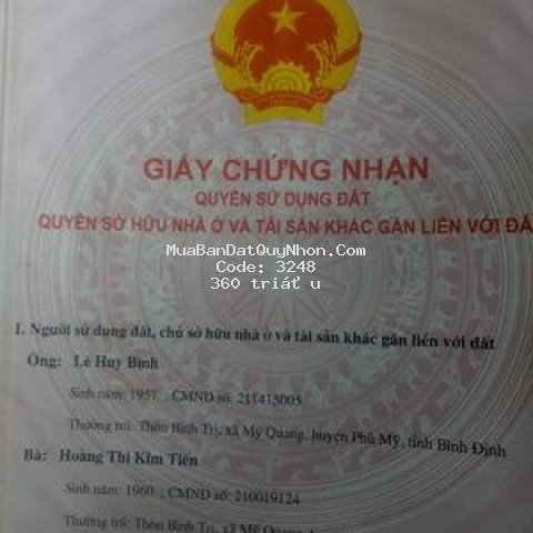 đất huyện phù mỹ, mỹ quang 120m²
