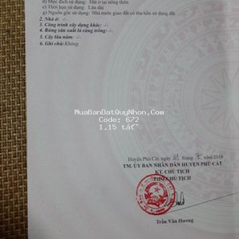 đất mặt tiền  quốc lộ 1 cách sân bay phù cát 2.5km