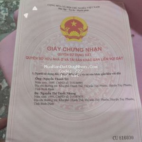 đất mt phước nghĩa lộ giới 15m gần thị trấn tp