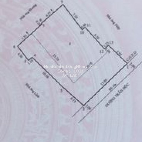 đất sổ đỏ mặt tiền đường trần độc, qui nhơn