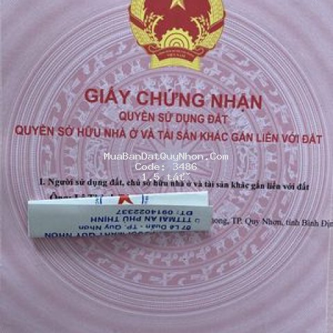 đất sổ hồng 150m2( 10*15), quốc lộ 19, tuy phước