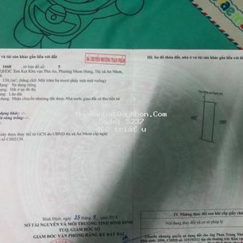 đất thị xã an nhơn . khu qhdc xen kẹt