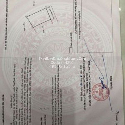 đất trung tâm tt tuy phước 53m2 nguyễn huệ