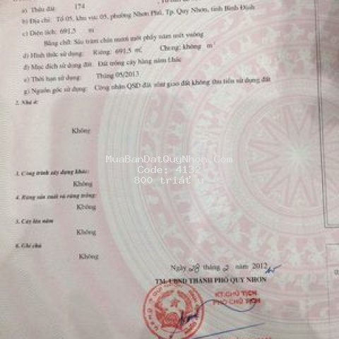 đất vườn nhơn phú, xe hơi vào tận nơi