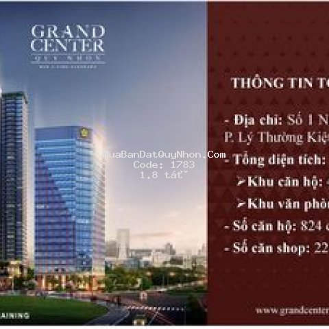 Grand center quy nhon ck6%, 18%/năm, 5% dòng tiền Grand center quy nhon ck6%, 18%/năm, 5% dòng tiền