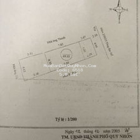 Nhà 1 mê 69m2 đường lương định của hướng đông bắc.