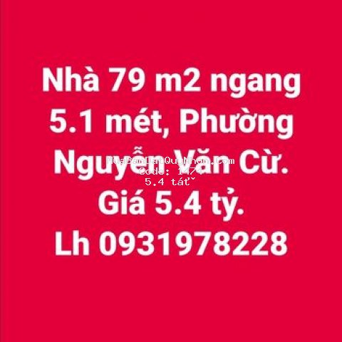 Nhà bán mặt tiền phường nguyễn văn cừ