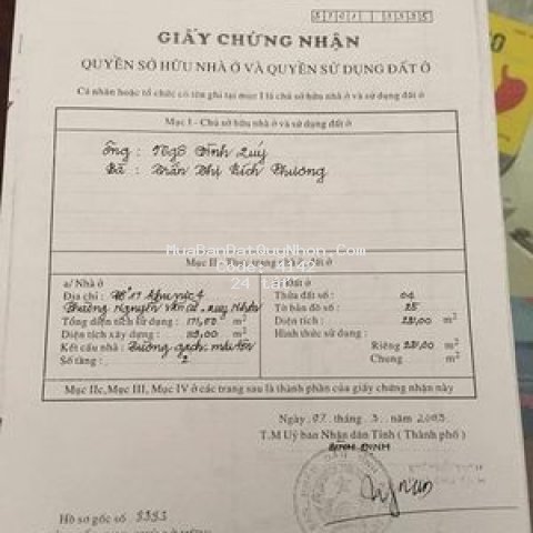 Nhà mặt tiền đường tây sơn, qui nhơn