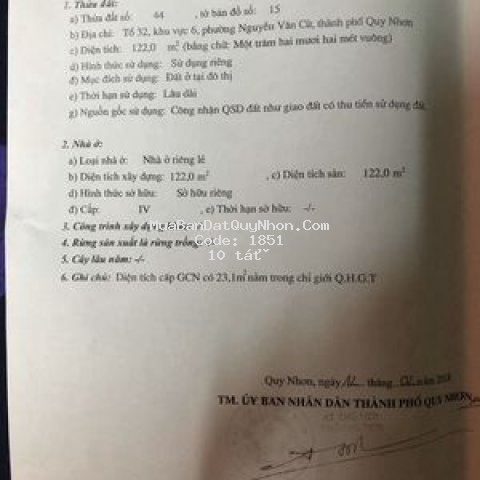 Nhà nát mặt tiền đường lý thái tổ, tp quy nhơn