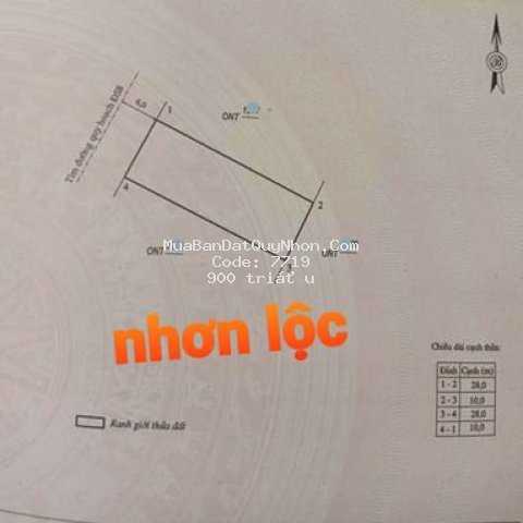 Bán đất kv trung tâm nhơn lộc tx an nhơn