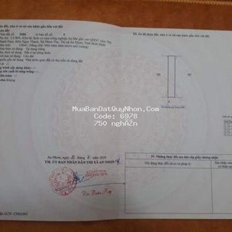 Bán đất nhơn thọ - tx.an nhơn sát siêu thị utmart