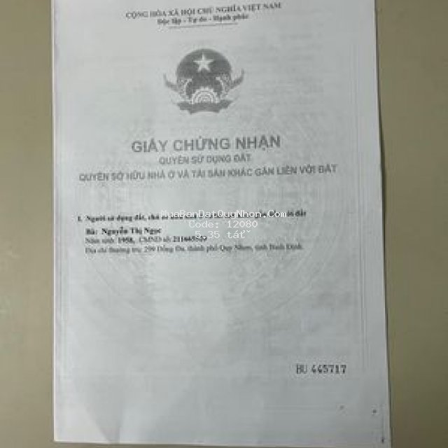 Bán nhà mặt tiền đường trần quốc toản.