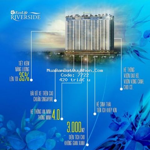 Căn hộ 2pn dt: 64m² ở ecolife riverside