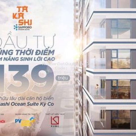 Căn hộ takashi ocean suite 139tr sở hữu 55m² 1pn