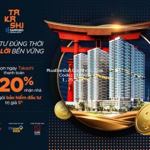 Chỉ 125tr sở hữu ngay căn hộ biển takashi