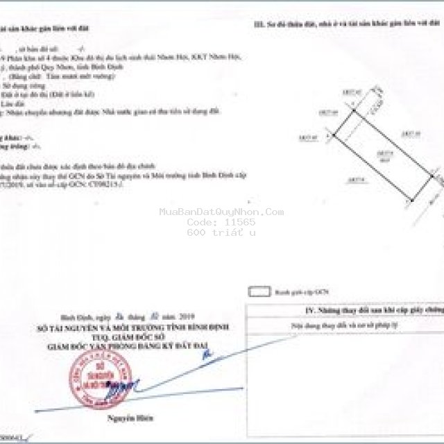 Chính chủ bán đất ven biển quy nhơn 600tr nhận nền