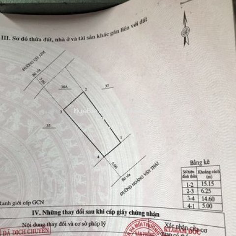 đất có sổ đỏ 83,5m2 ngang 5m đường hoàng văn thái